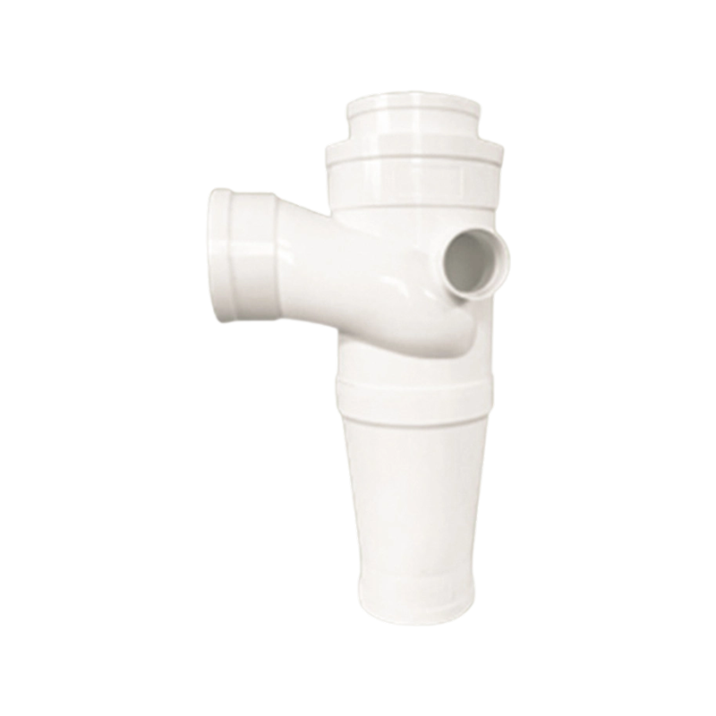 PVC Swirl Single Stack Left-Right Vertical Cross -  Solvent Weld Connection