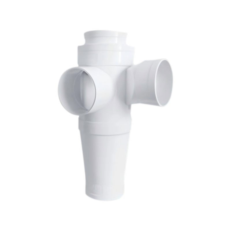 PVC Swirl Single Stack Right-Angle Cross -  Solvent Weld Connection